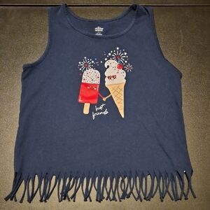 Navy Tank with Ice Cream Graphic